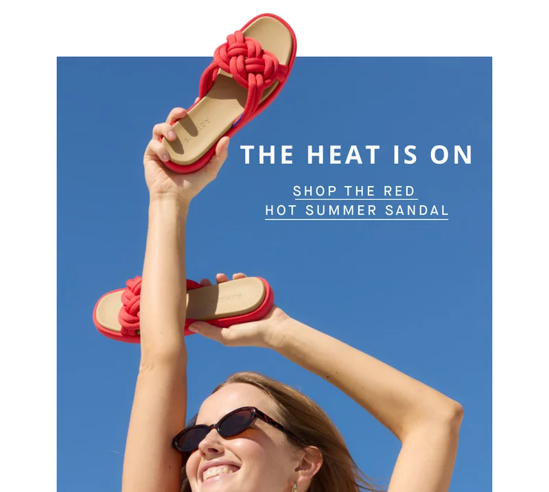 The heat is on. SHOP THE RED HOT SUMMER SANDAL