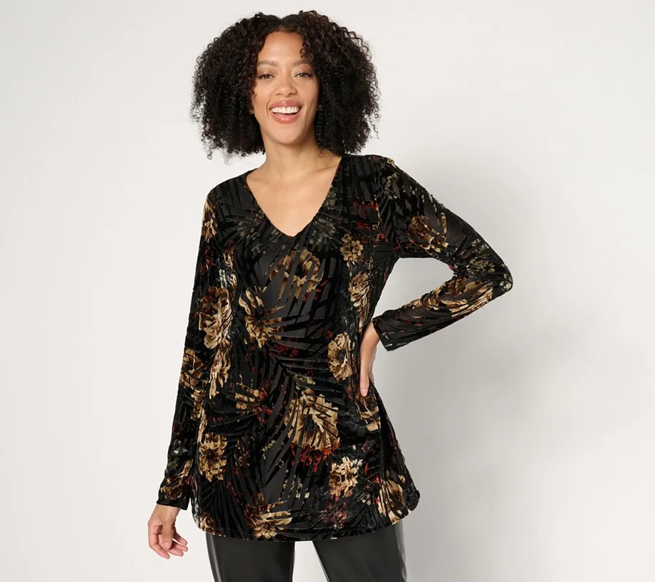 Attitudes by Renee Burnout Long Sleeve Top