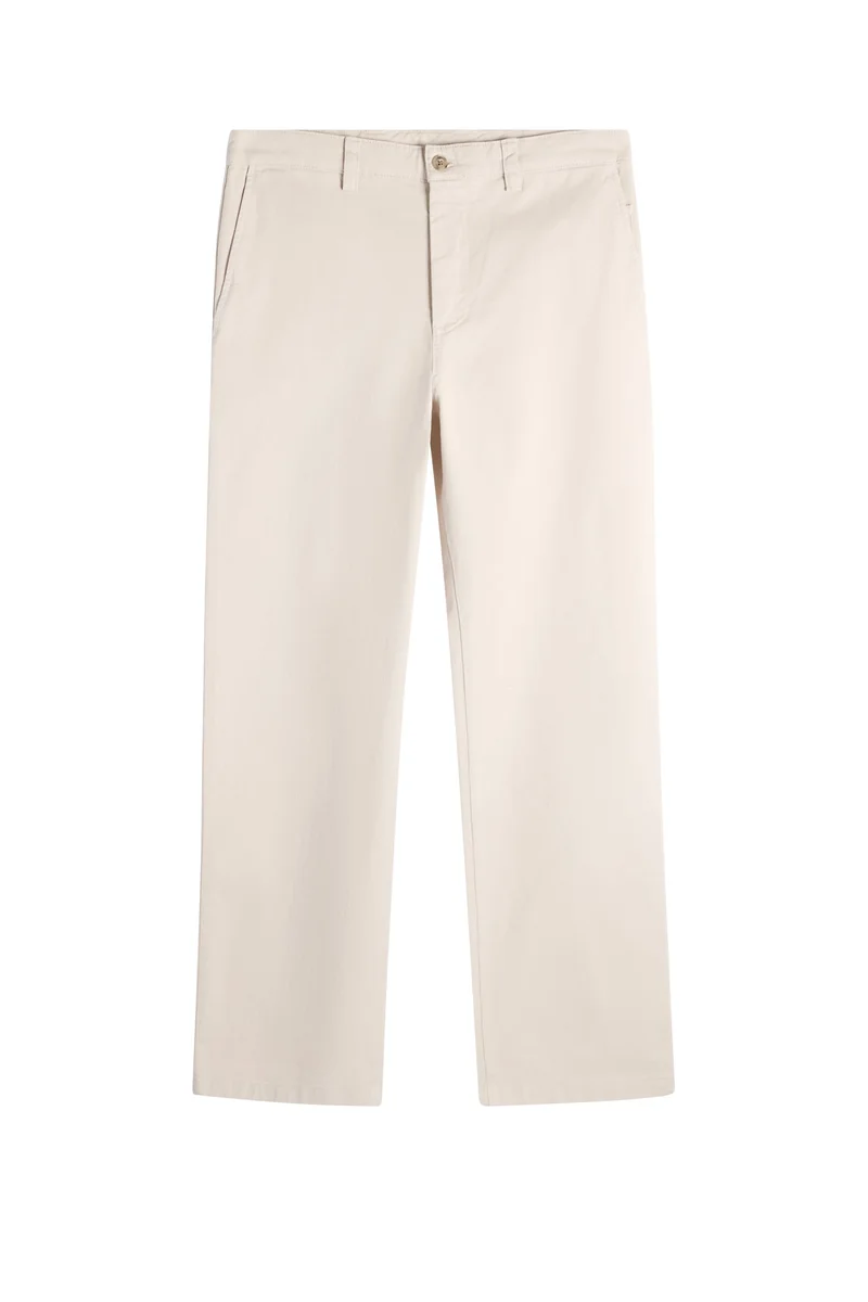 Image of Devyn Straight Cotton Pants / Moonbeam