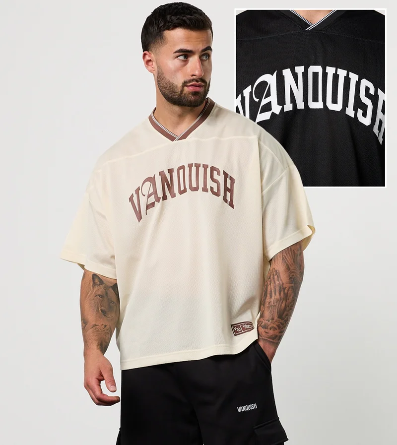 Varsity Off White Oversized Boxy Football Jersey