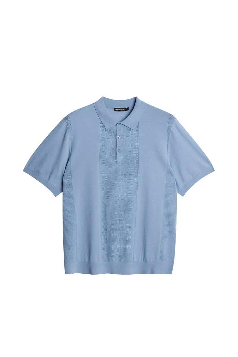 Image of Reymond Solid Stripe Polo / Rain Washed