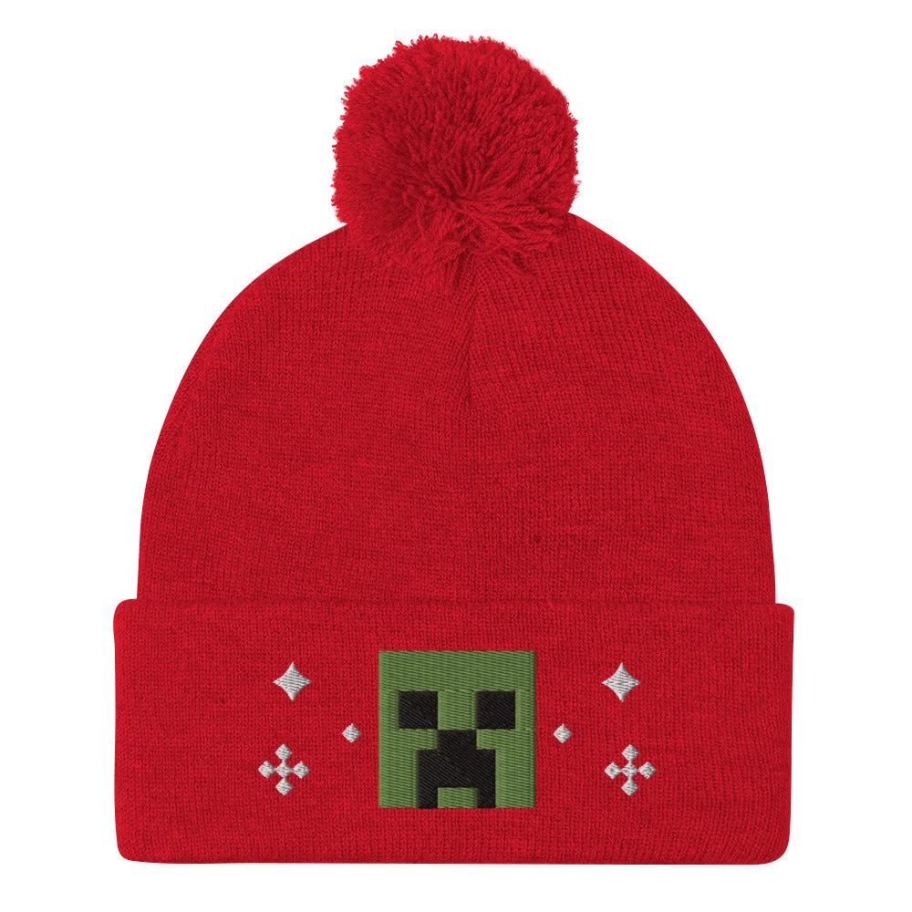Image of Minecraft Creeper Holiday Pom Beanie