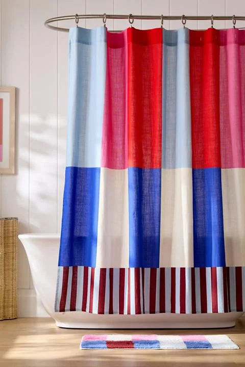 Damson Madder Cotton Printed Shower Curtain