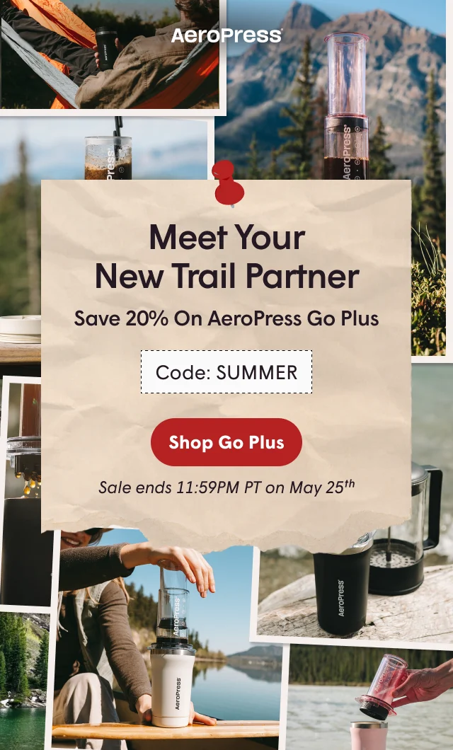Save 20% on aeropress go plus