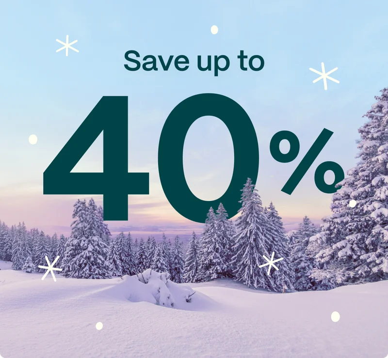Save up to 40% off