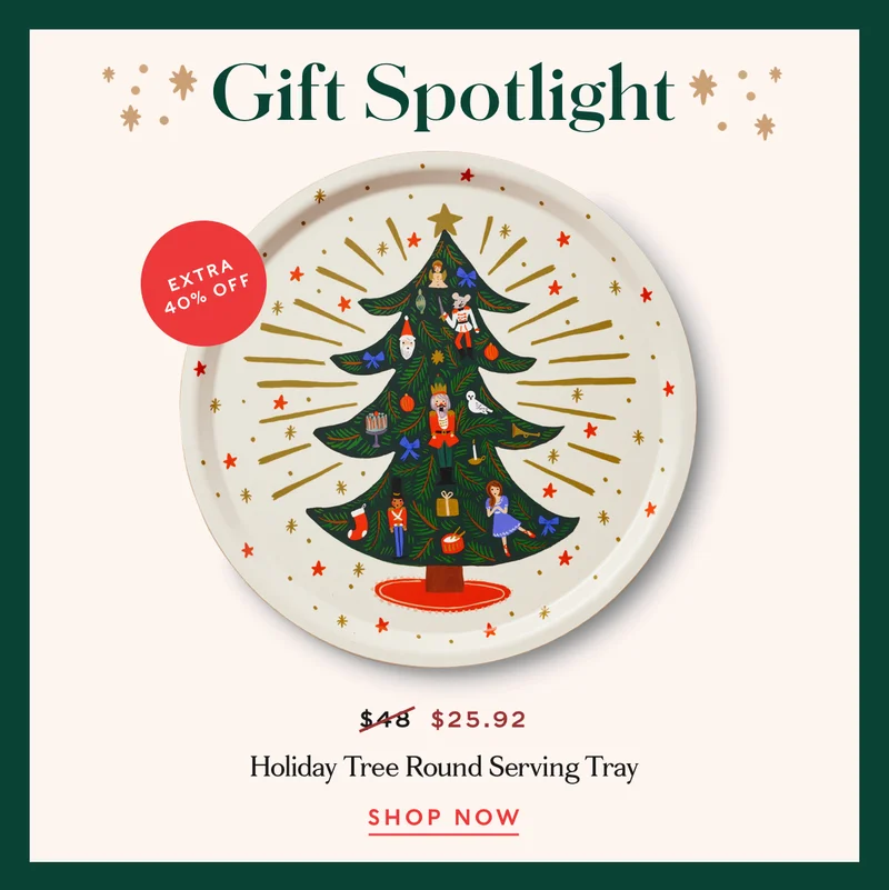 Holiday Tree Round Serving Tray