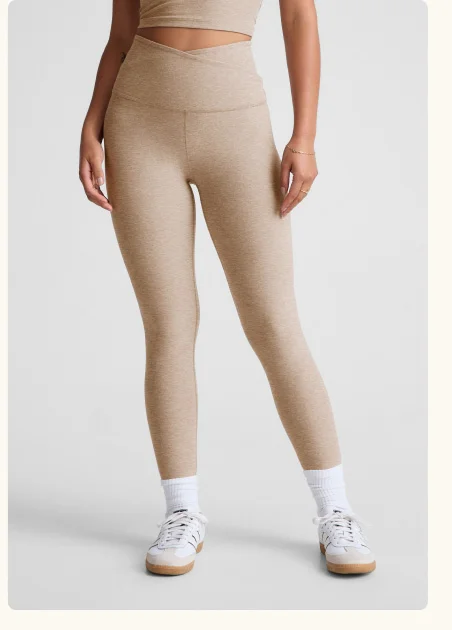 Spacedye At Your Leisure High Waisted Midi Legging in Sand Swept Heather