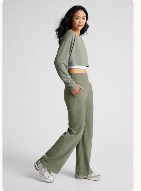 Spacedye Laid Back Wide Leg Pant in Grey Sage Heather