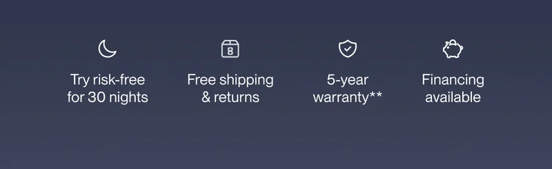 Try risk-free for 30 nights | Free shipping & returns | 5-year warranty