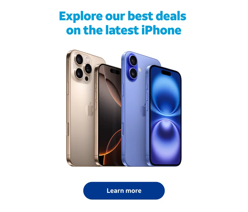 Explore our best deals on the latest iPhone. Learn more.
