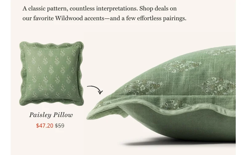 A classic pattern, countless interpretations. Shop deals on our favorite Wildwood accents—and a few effortless pairings. Paisley Pillow
