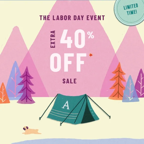 the labor day event, extra 40% off sale