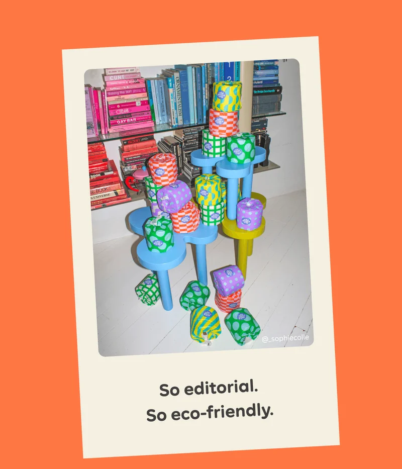 So editorial. So eco-friendly. Image: Who Gives A Crap toilet paper stacked beautifully. Image by @_sophiecolle