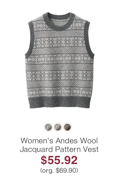 Shop Women's Andes Wool Jacquard Pattern Vest