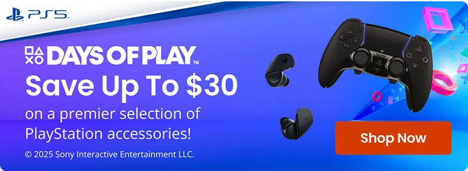 Save up to #30 on premier selections of PlayStation accessories!