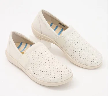 Revitalign Orthotic Perforated Leather Slip- Ons - Larkin