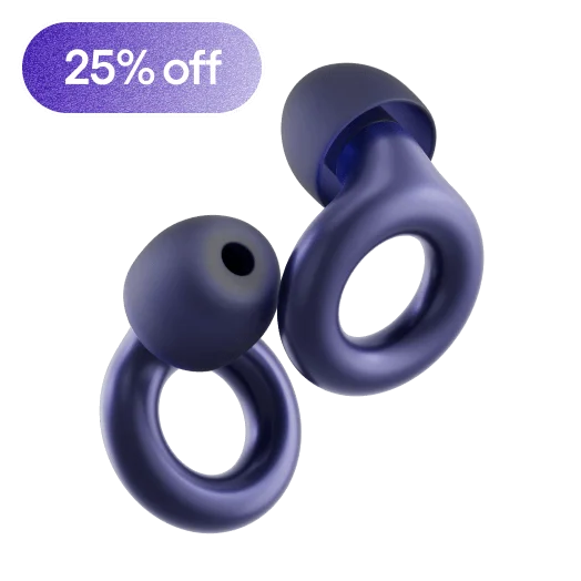 A pair of Experience Loop Earplugs in sublime colors