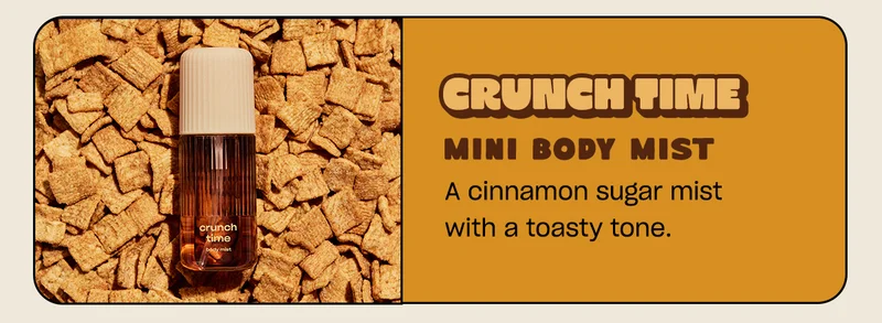 crunch time mini body mist A cinnamon sugar mist with a toasty tone.
