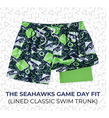 Lined Classic Swim Trunk: The Seahawks Game Day Fit