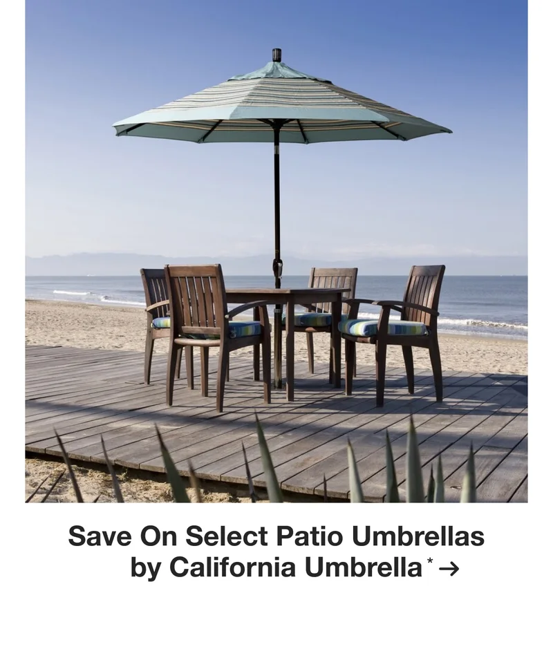 Save On Select Patio Umbrellas by California Umbrella