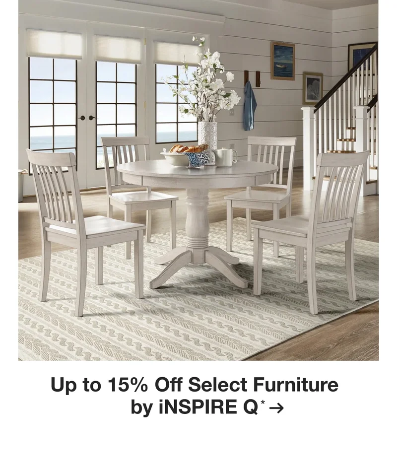 Up to 15% off Select Furniture by iNSPIRE Q*