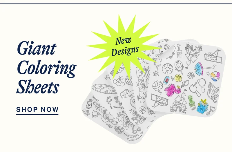 Giant Coloring Sheets New Designs Beach + Blank. Shop Now + special offer on The Caddy