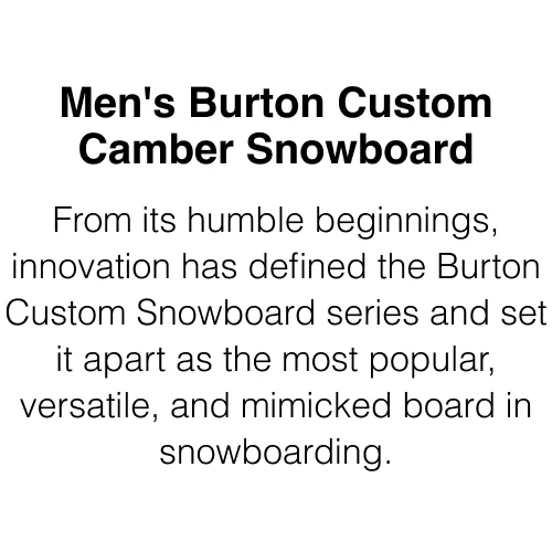 Men's Burton Custom Camber Snowboard