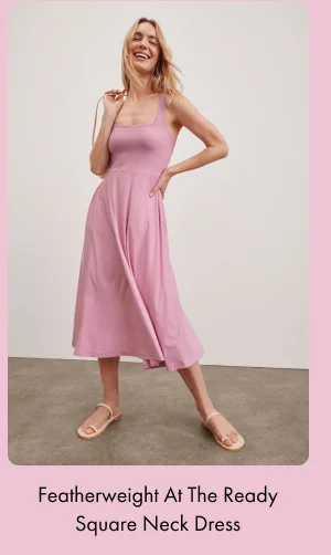 Featherweight At The Ready Square Neck Dress in Pink Haze Heather