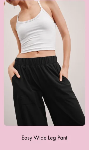 Easy Wide Leg Pant in True Black