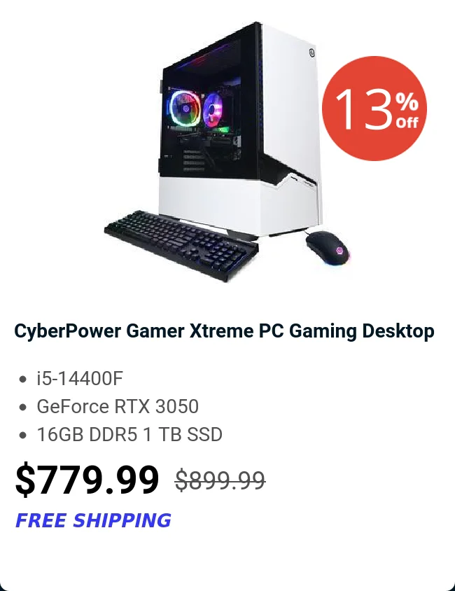CyberPower Gamer Xtreme PC Gaming Desktop