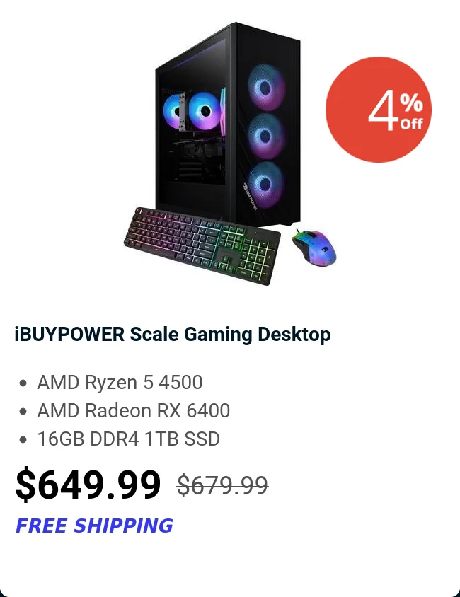 iBUYPOWER Scale Gaming Desktop