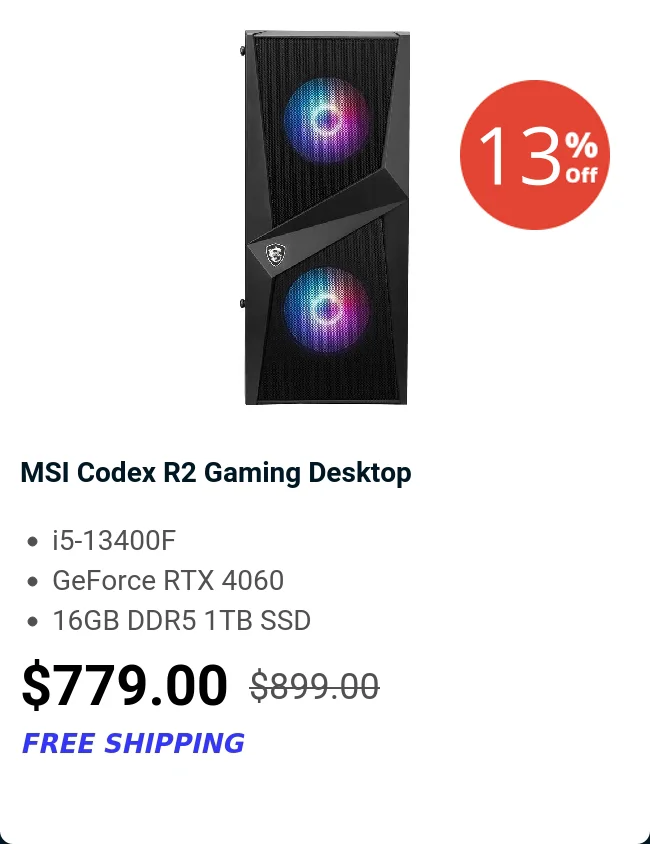 MSI Codex R2 Gaming Desktop