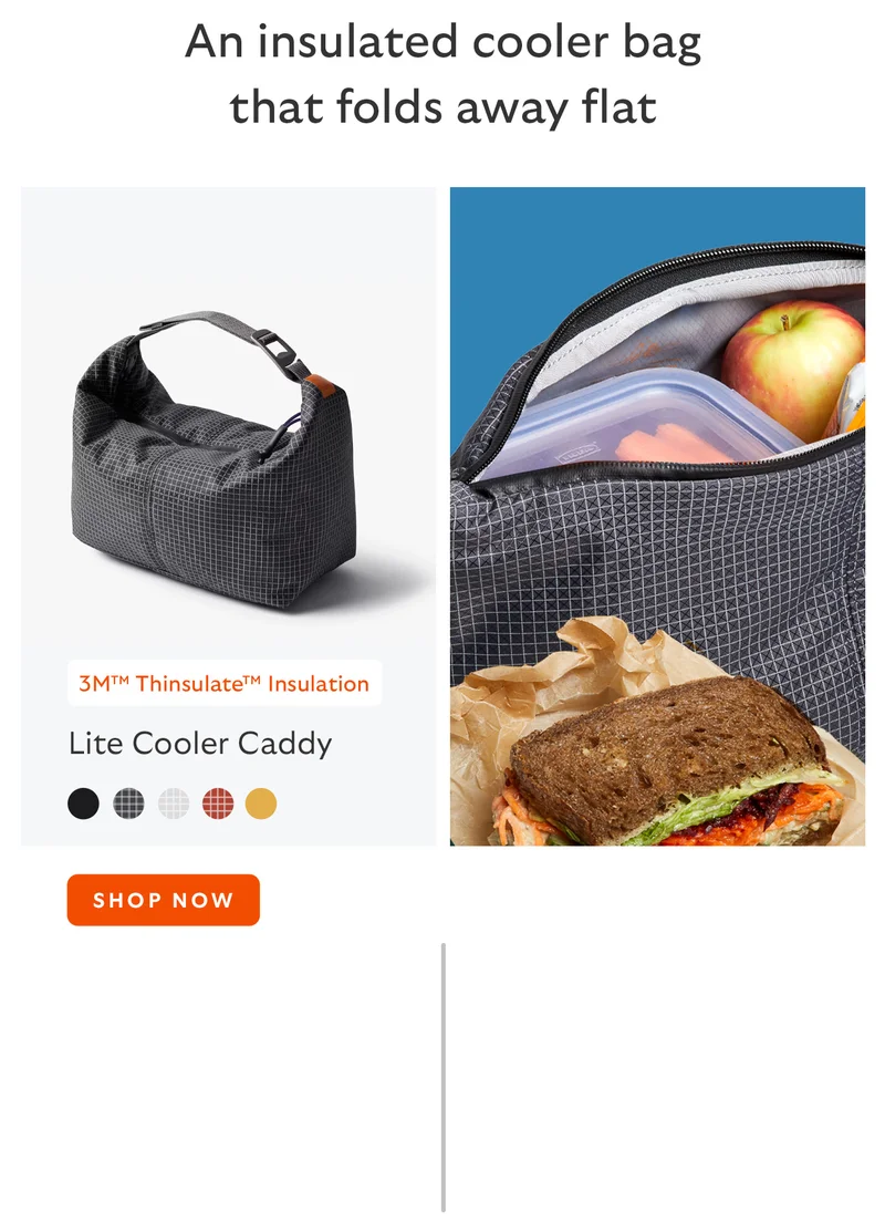 An insulated cooler bag that folds away flat
