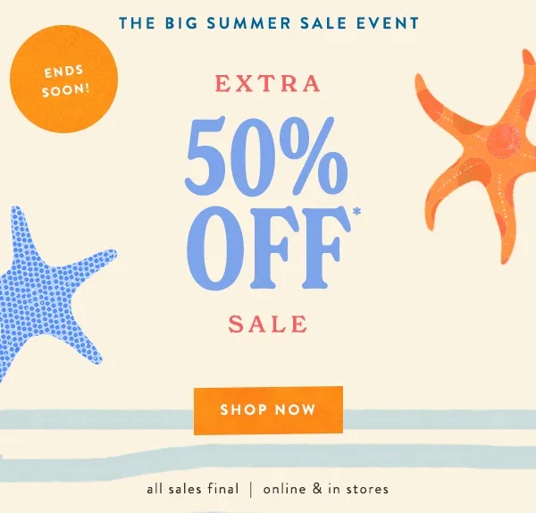 Extra 50% Off Sale Shop Now