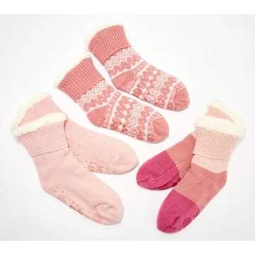 MUK LUKS Set of 3 Jojoba Faux Fur Socks