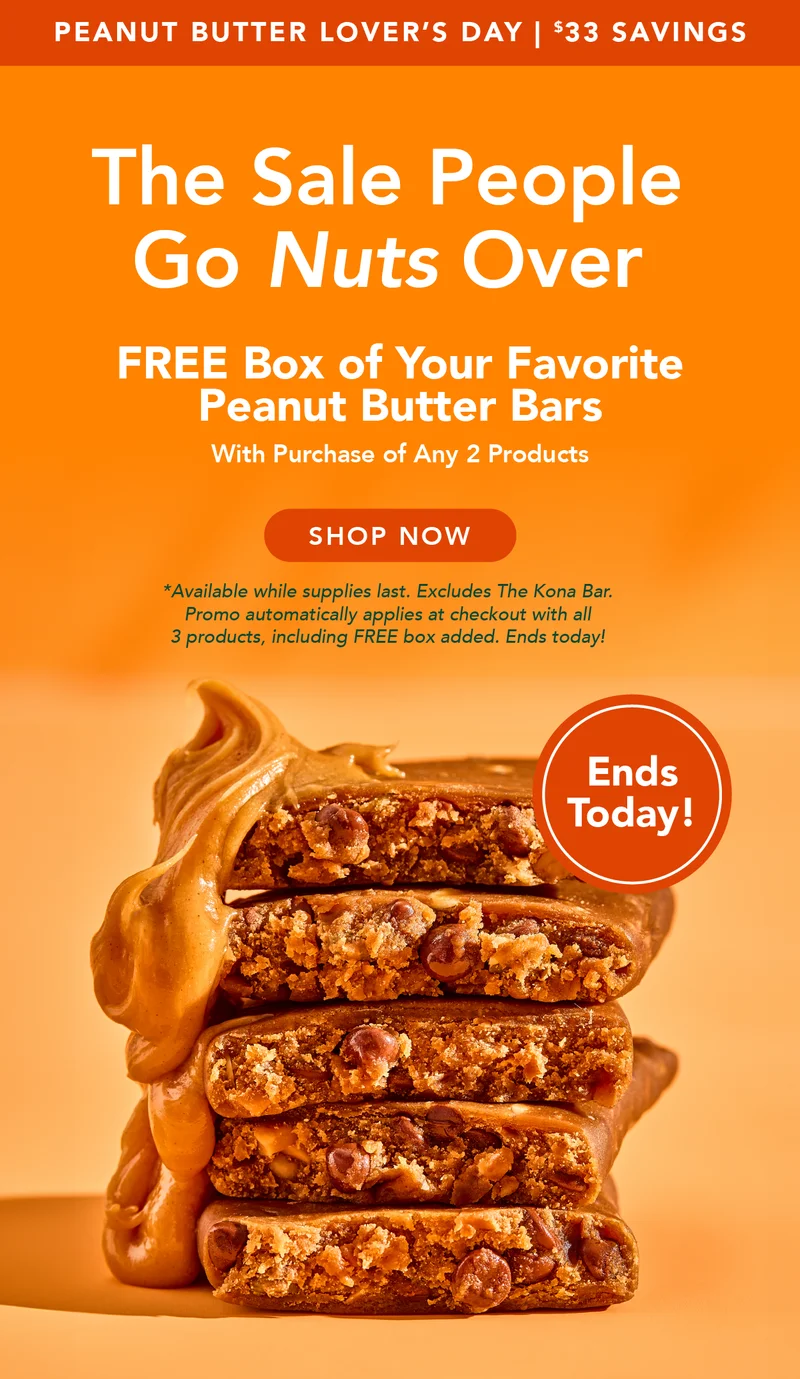 Buy any two items, get a box of PB bars free