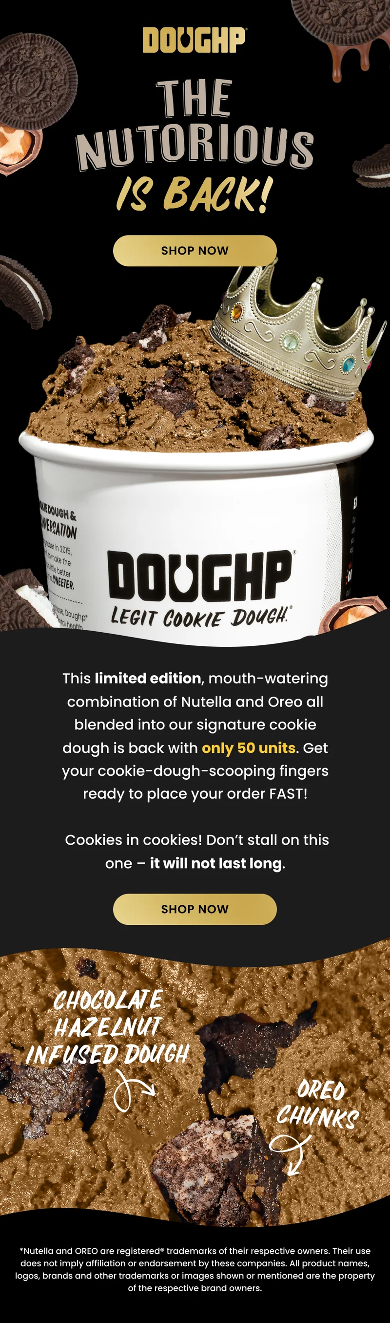 Edible Nutella Oreo Cookie Dough