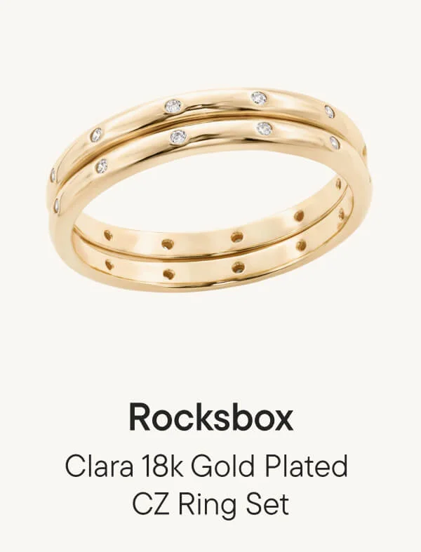 Clara 18k Gold Plated CZ Ring Set Clara 18k Gold Plated CZ Ring Set