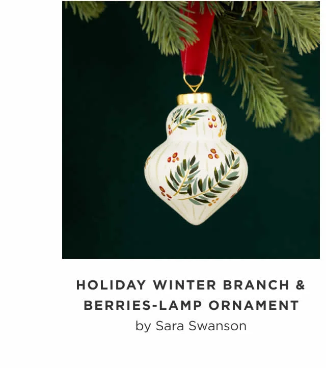 Holiday Winter Branch & Berries-Lamp Ornament