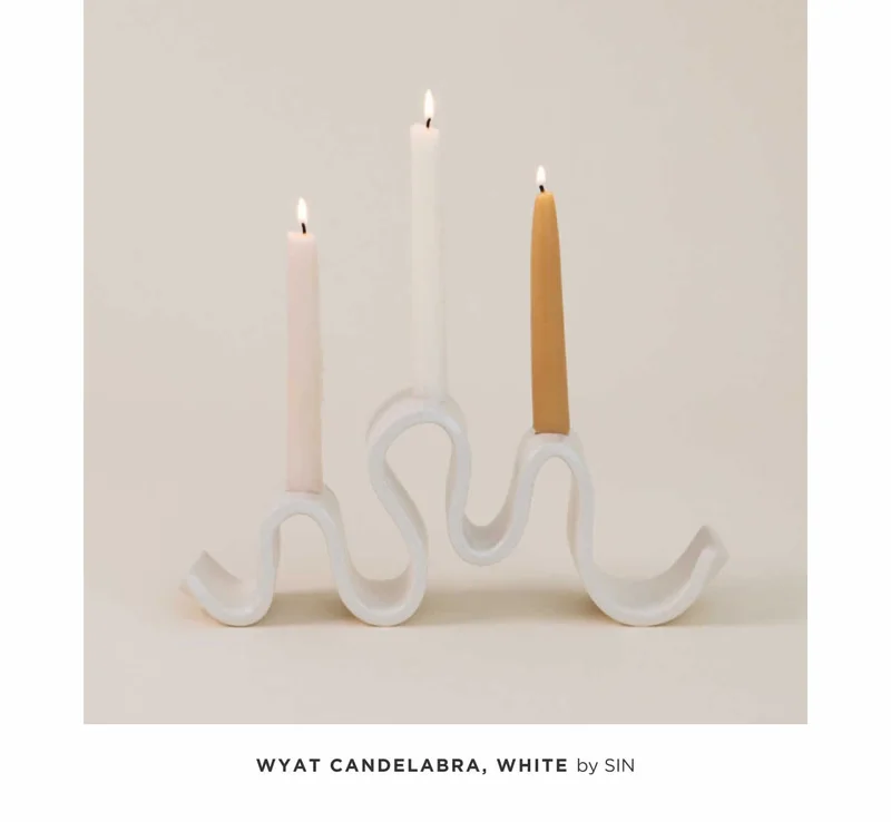 Wyat Candelabra, White