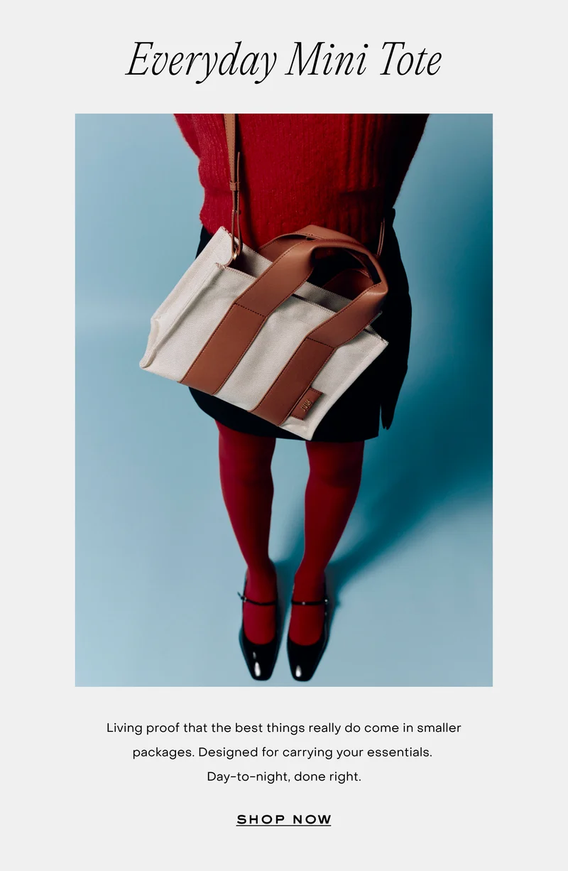 Everyday Mini Tote. Living proof that the best things really do come in smaller packages. Designed for carrying your essentials.  Day-to-night, done right.