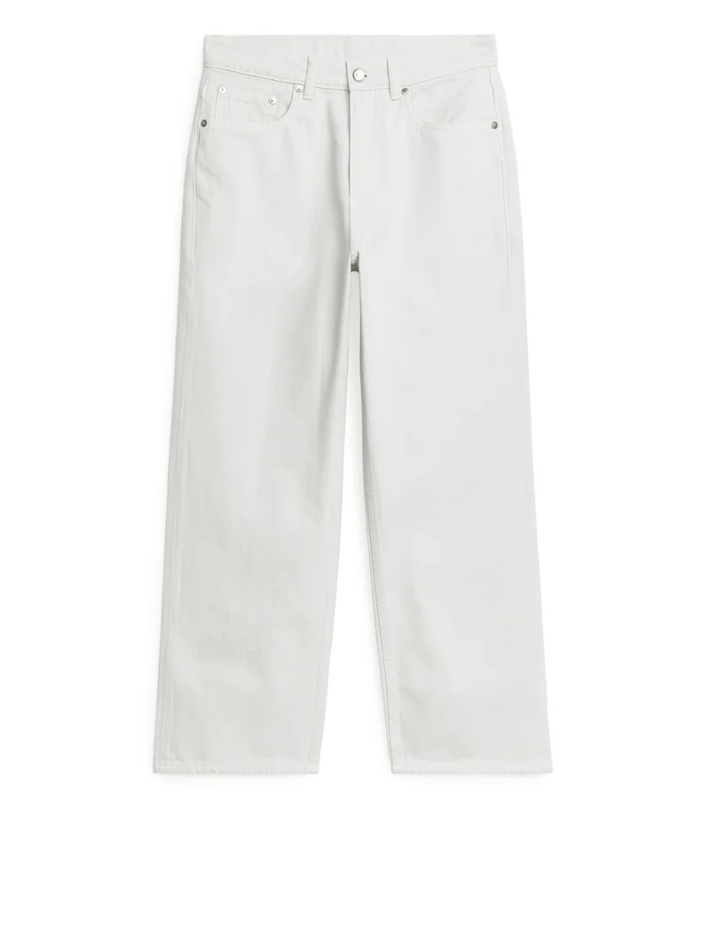 ROSE CROPPED Straight Jeans White