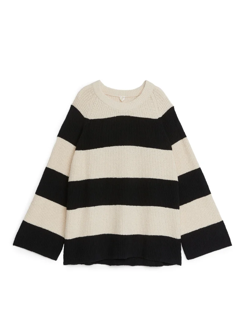 Cotton Blend Jumper Black/White