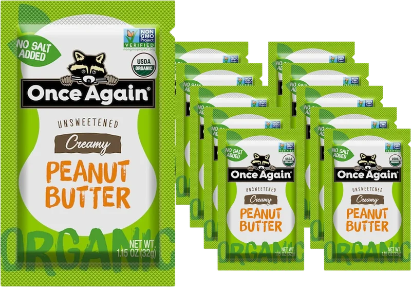 Image of Once Again Organic Unsweetened Creamy Peanut Butter Squeeze (10 Pack)