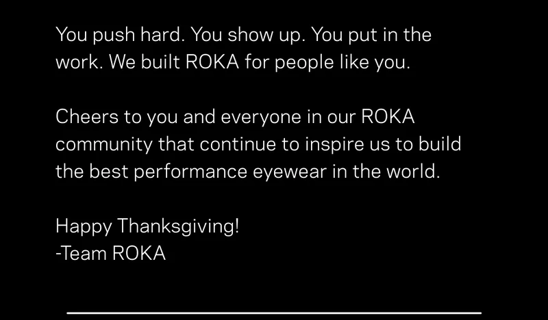 SHOP ROKA BLACK FRIDAY SALE 2025