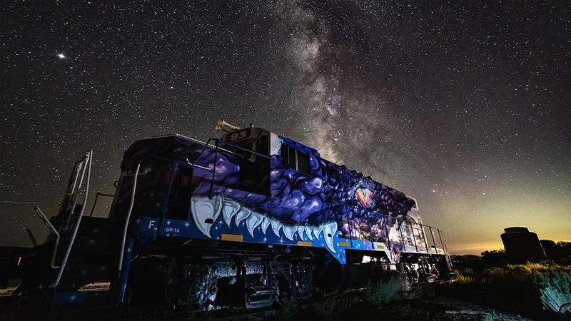 Image description: Sky Railway’s Stargazer train, in Santa Fe