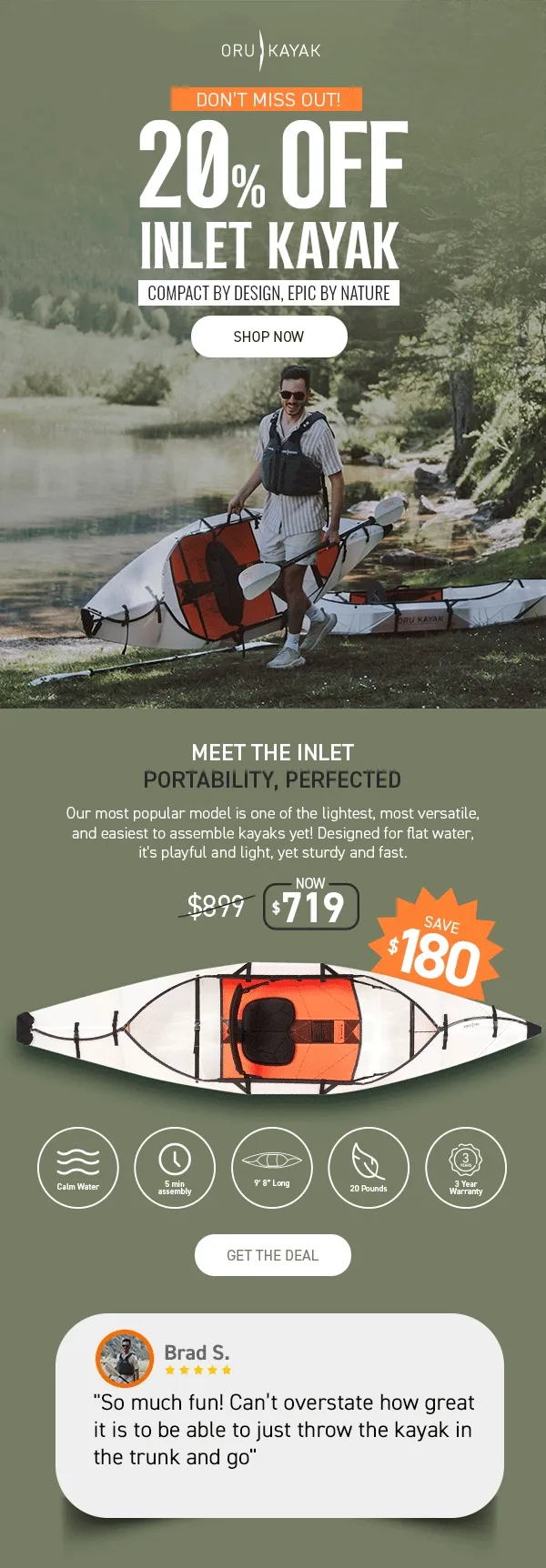 Where will Oru take you?! Get 20% OFF Inlet-our most popular kayak!