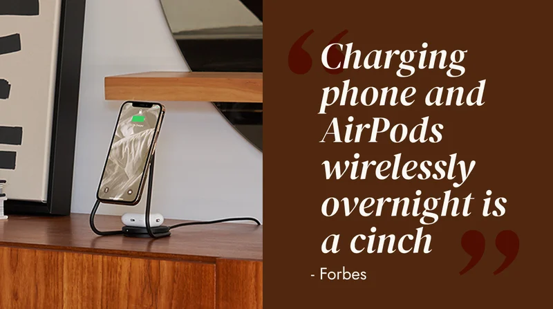 Charging phone and AirPods wirelessly overnight is a cinch
