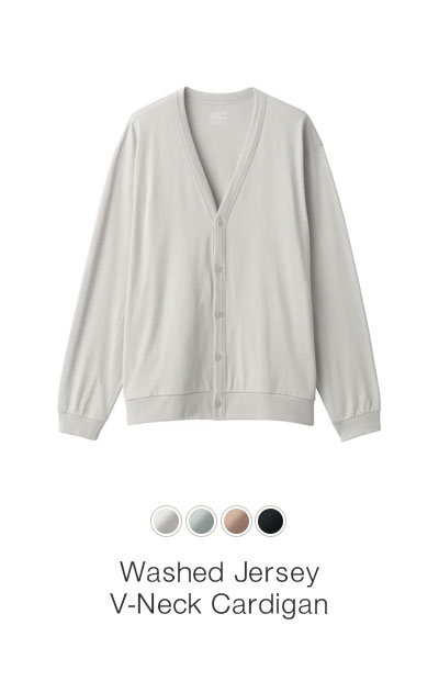 Shop Men's Washed Jersey V-Neck Cardigan