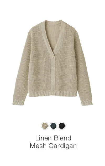 Shop Women's Linen Blend Mesh Cardigan